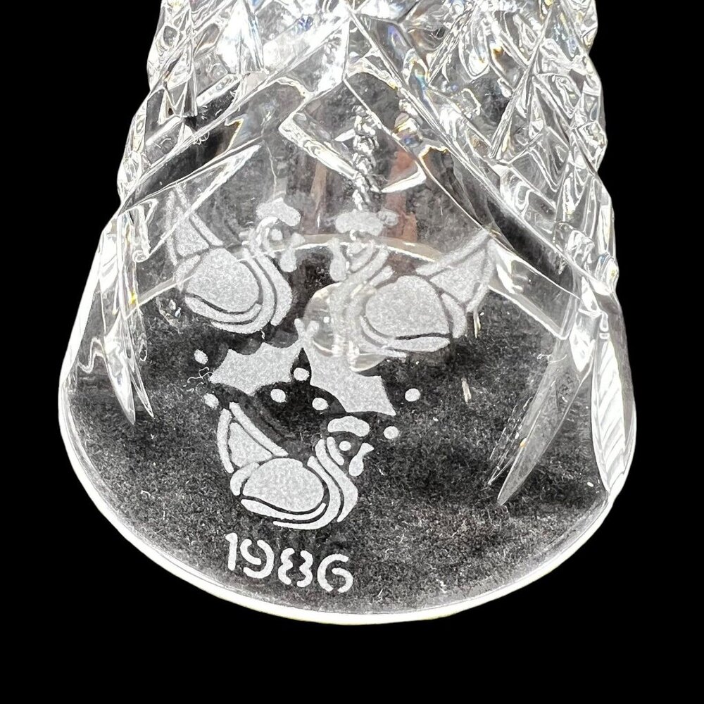 Vtg Waterford Crystal Bell 1986 12 Days of Christmas Three French Hens in BOX - Picture 3 of 11